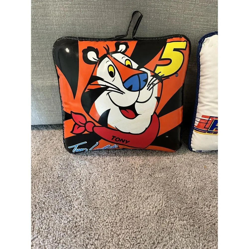 2 Nascar Racing Pillow Terry Lebonte w/Tony the Tiger, Ricky Craven Tide Vintage